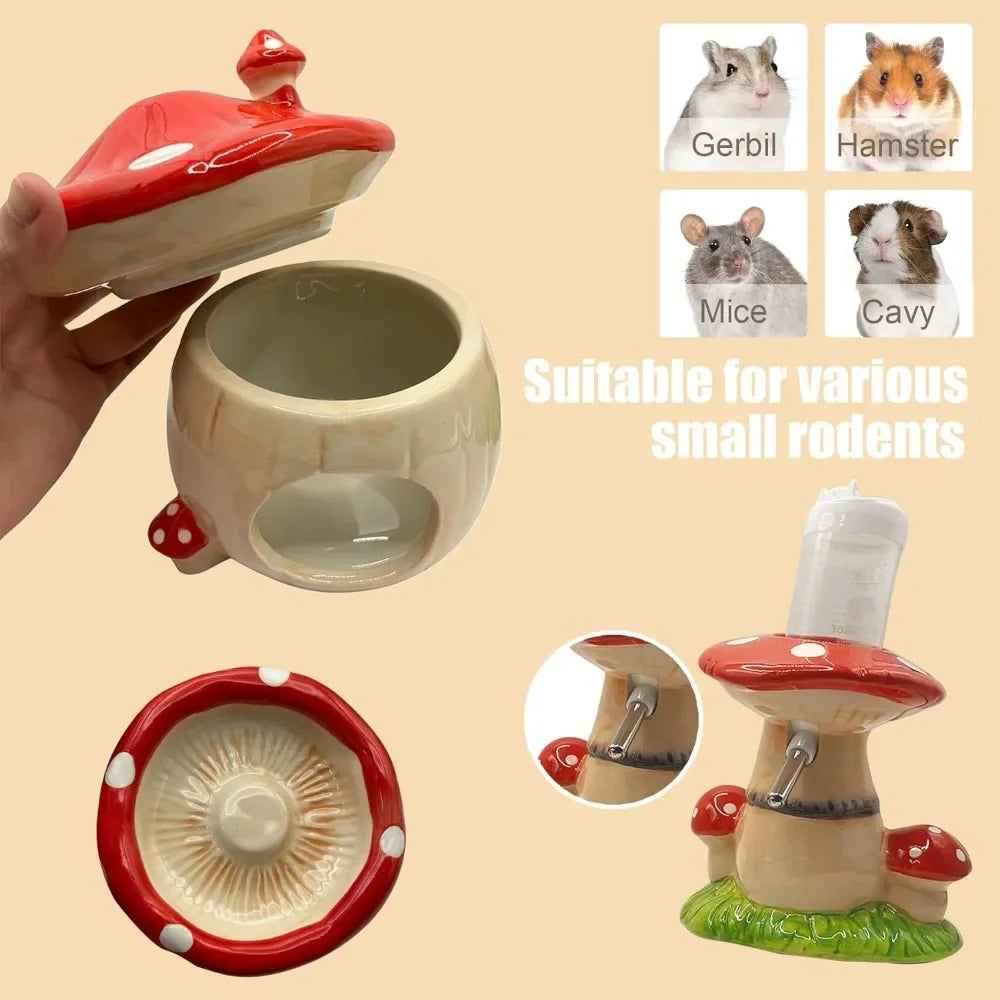 Ceramic Mushroom Set For Hamsters