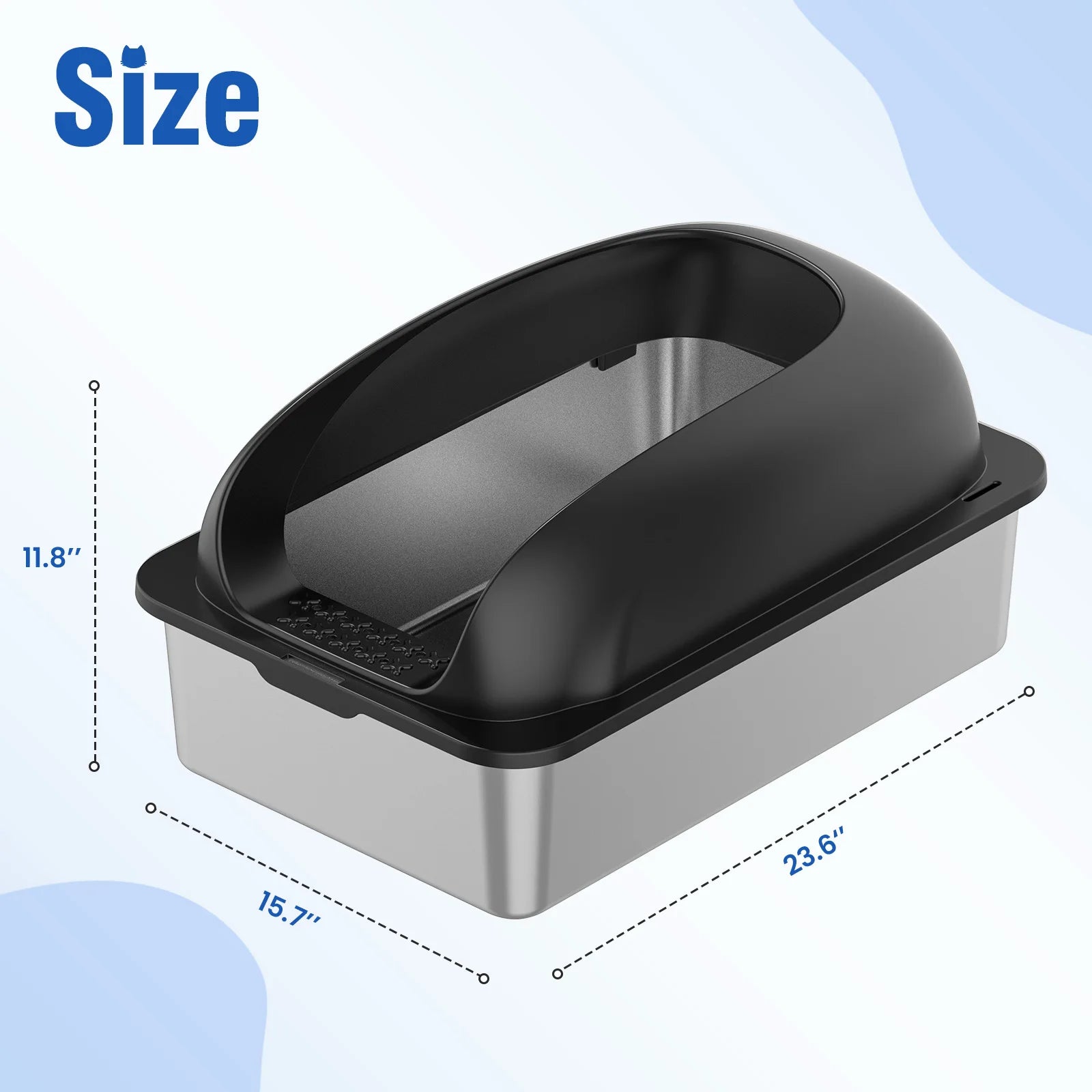 Steel Cat Litter Box with Lid