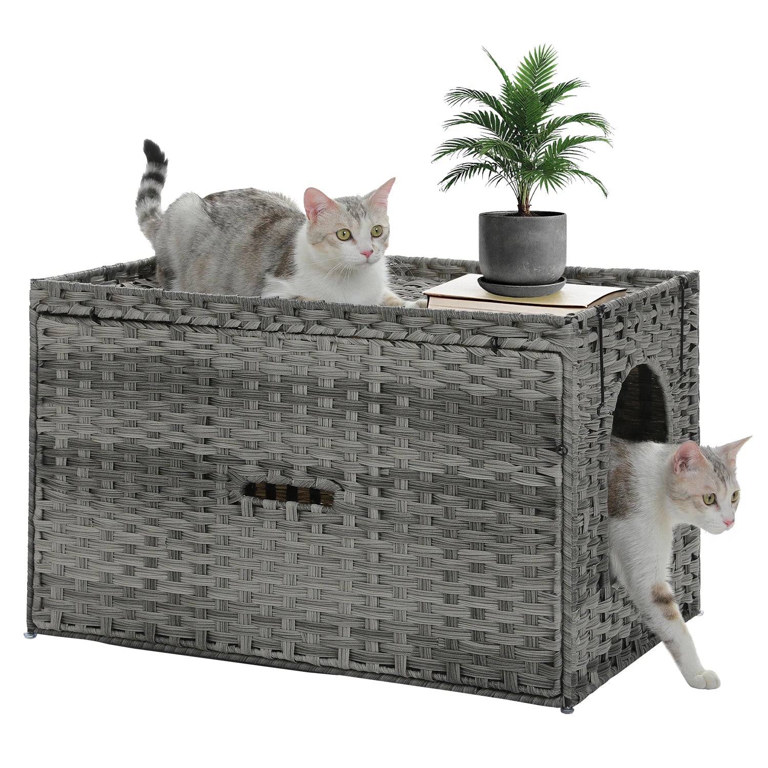 Rattan Cat Litter Box Enclosure