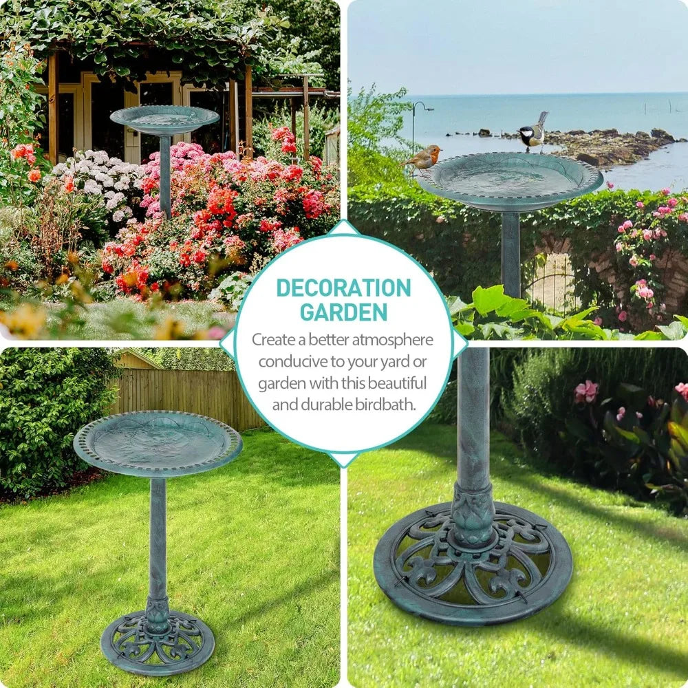 28 Inch Height Polyresin Bird Bath