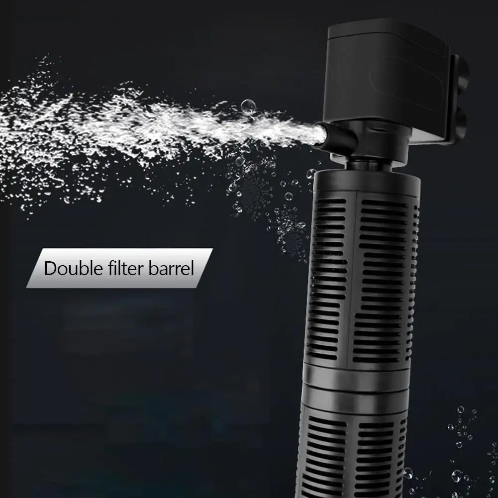 3 in 1 Mini Aquarium Filter Silent Aquarium Water Purifier Waterproof Aquarium Air Pump Submersible Water Purifier for Fish Tank