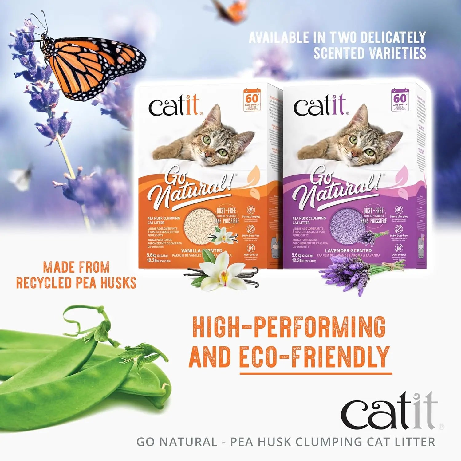 Natural Pea Husk Clumping Cat Litter -