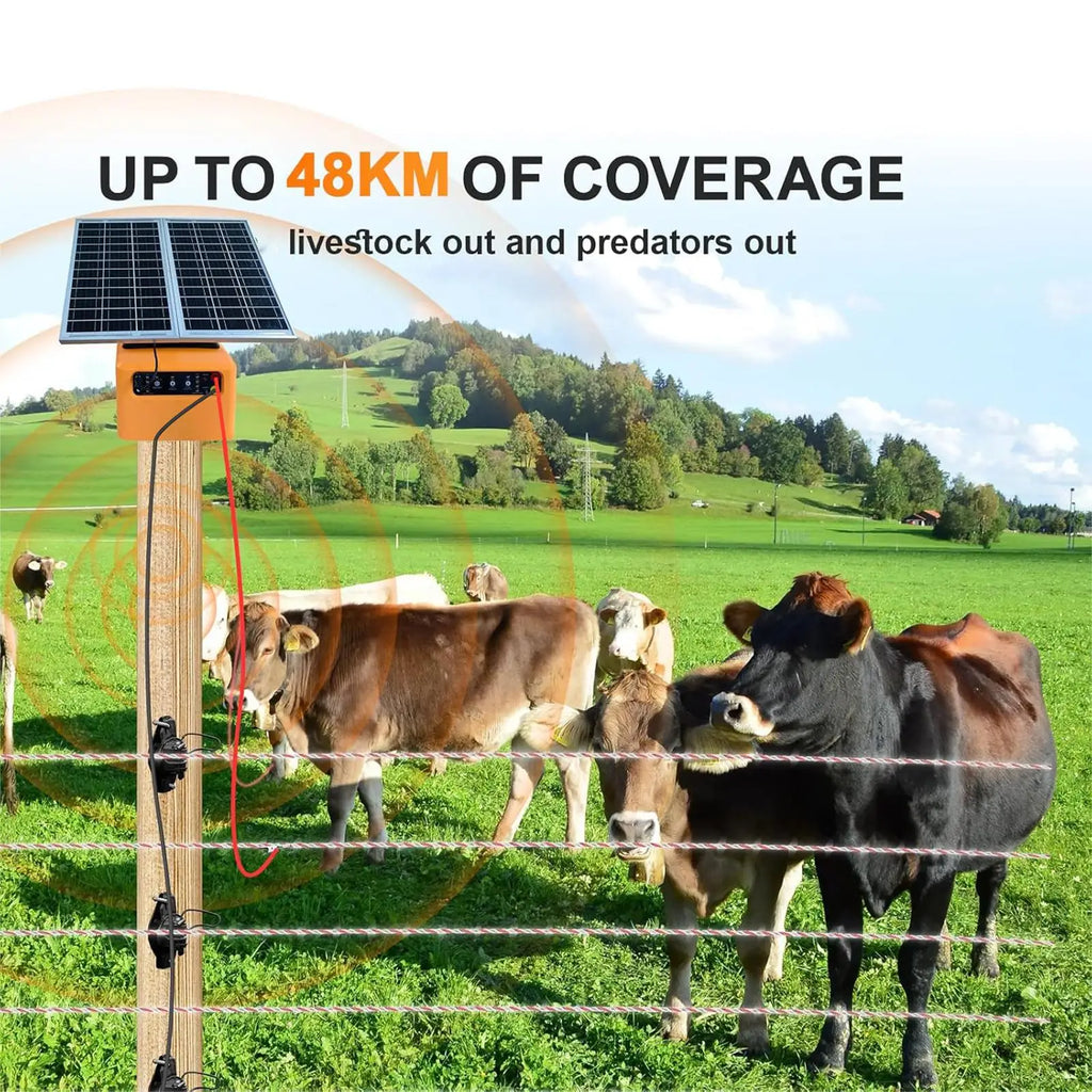 48km Solar Electric Fence Charger