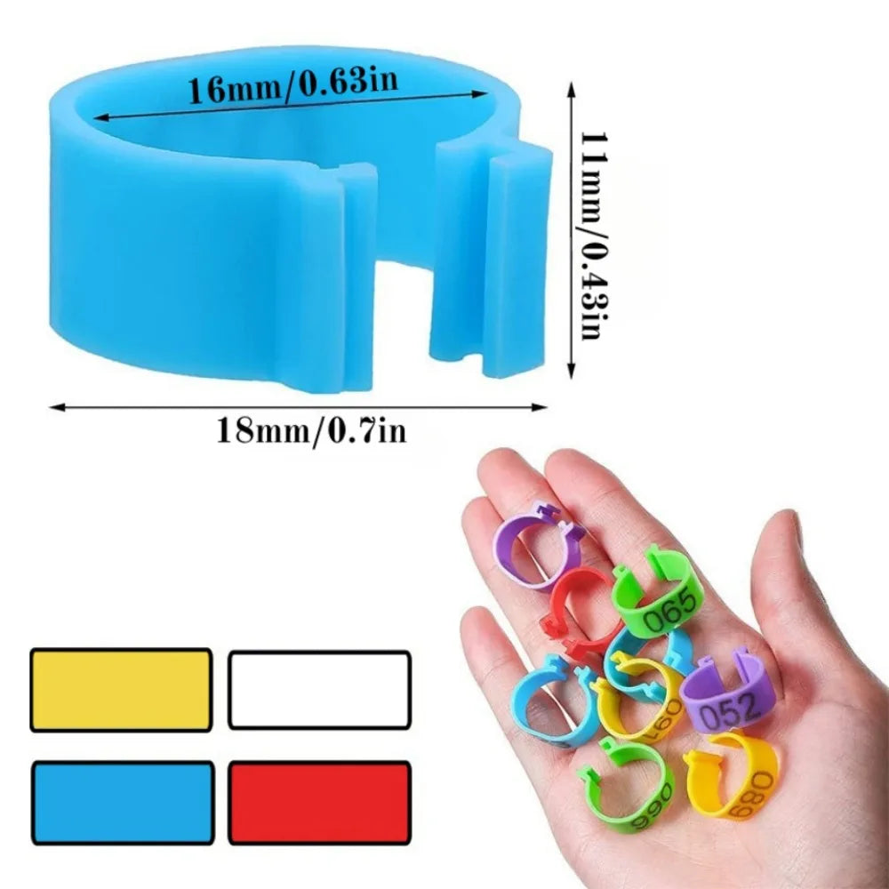 Multi-Color Numbered Identification Leg Bands