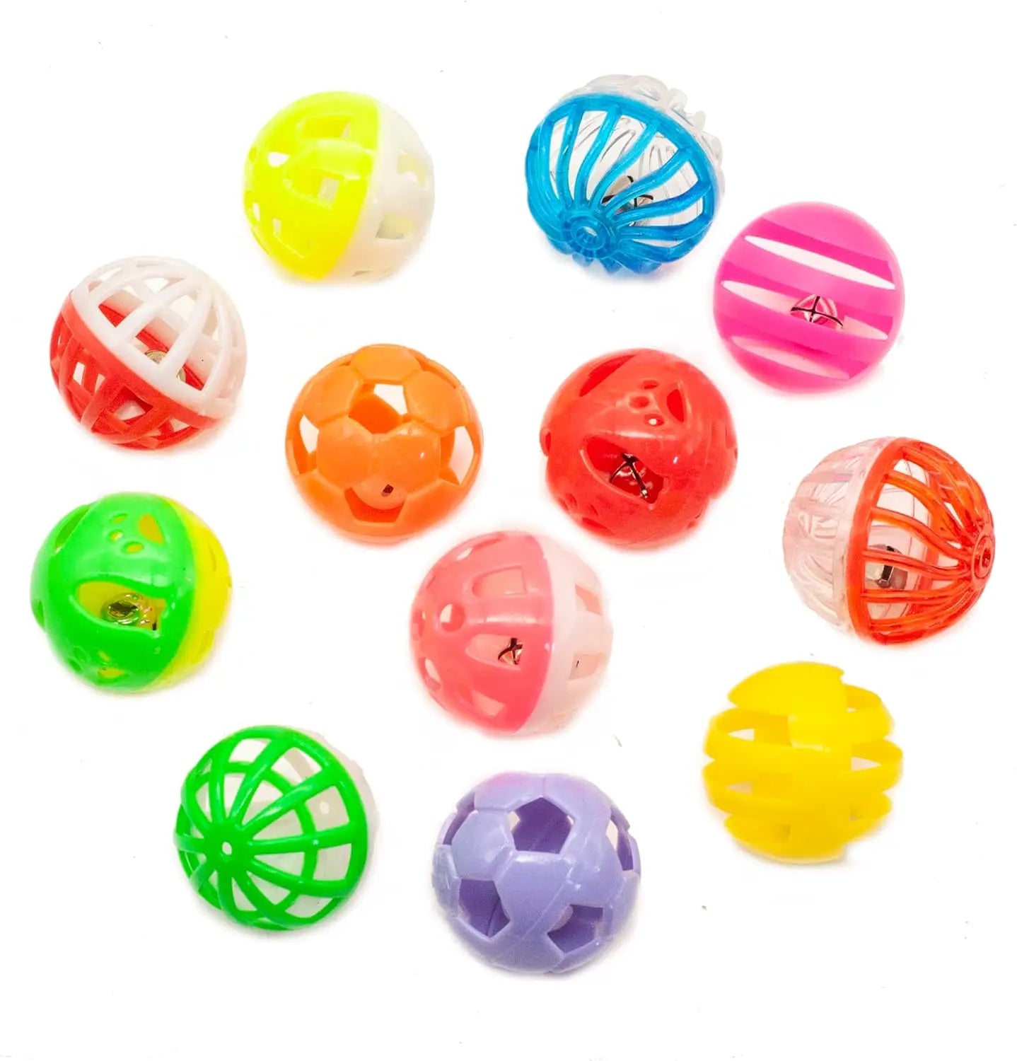 12PCS Plastic Cat Toys with Bell