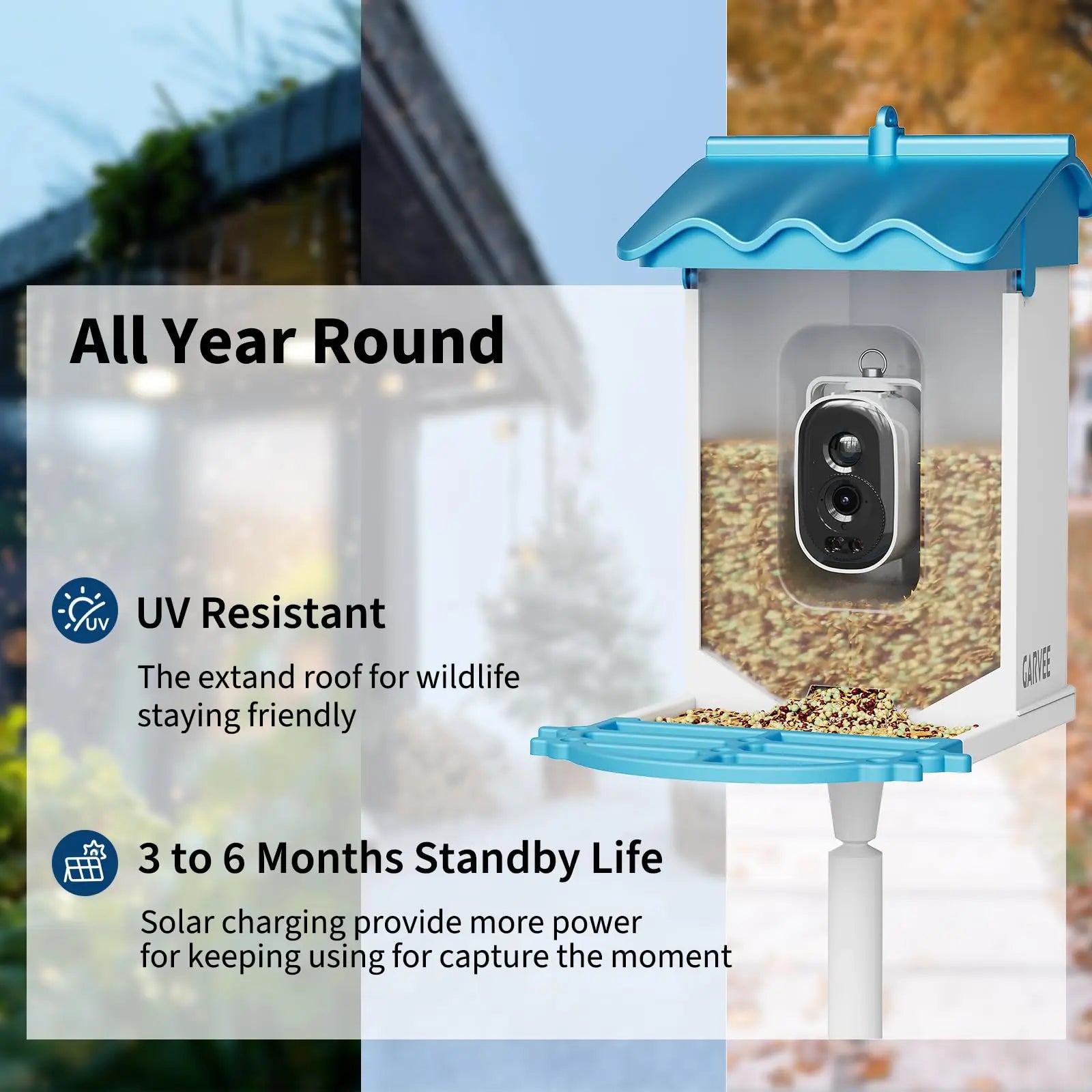 Solar Powered Smart 4K Bird Feeder