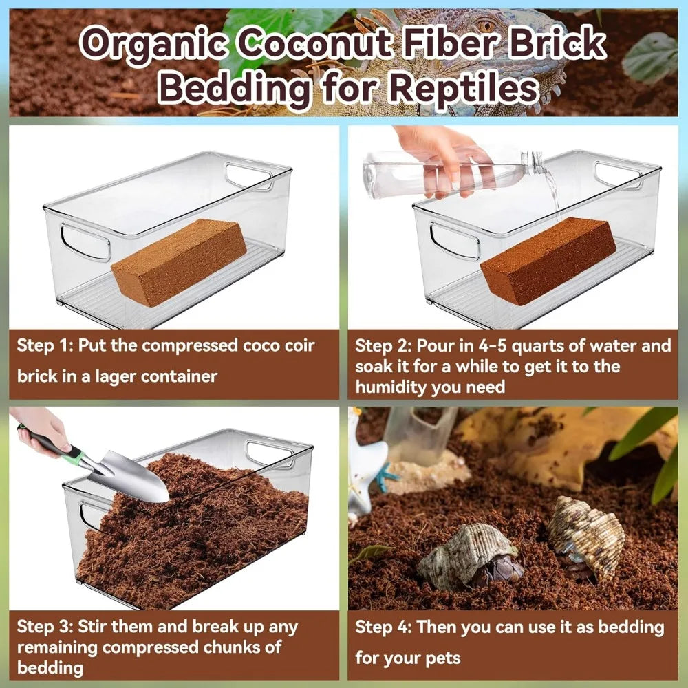 100% Organic  Compressed Substrate for Reptiles, (2 Pack)