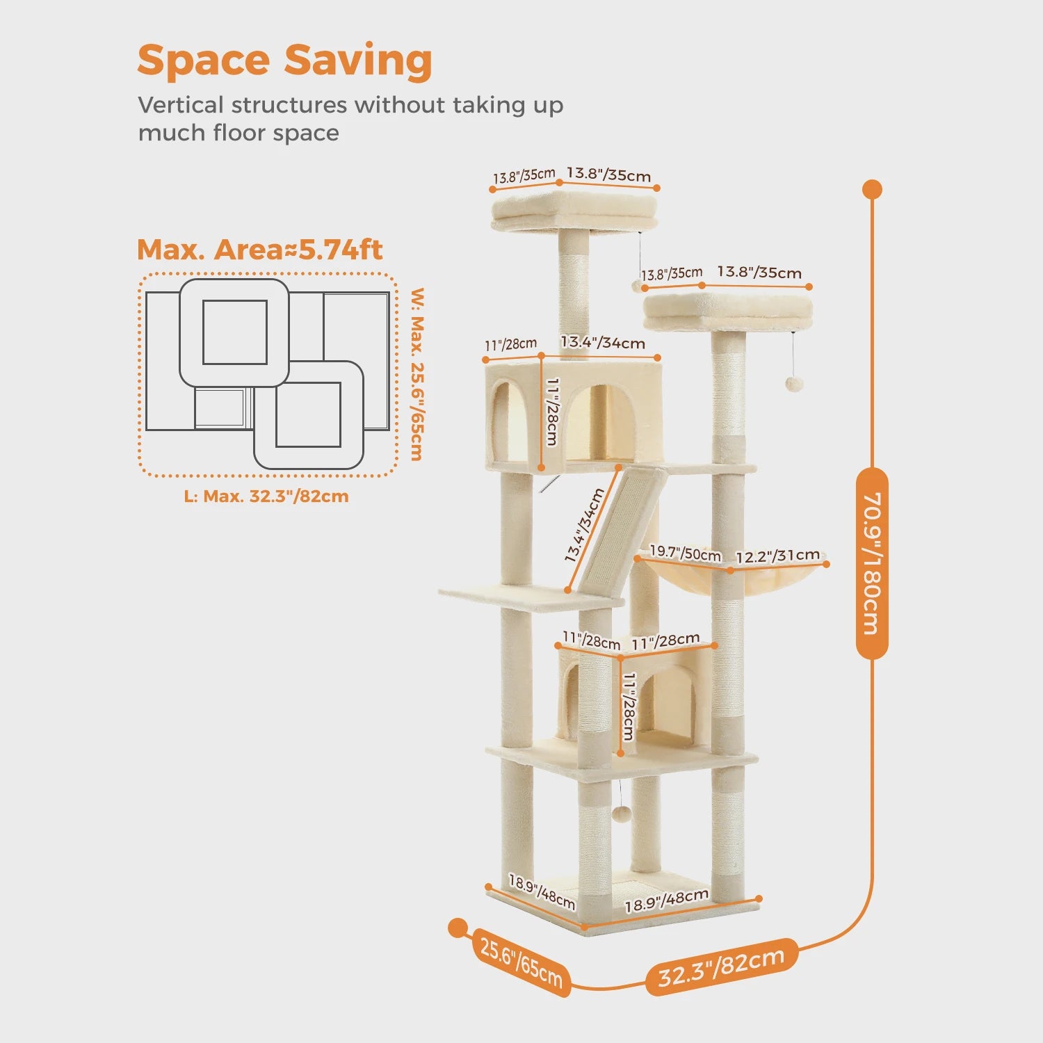 Multi-Level Plush Cat Condo