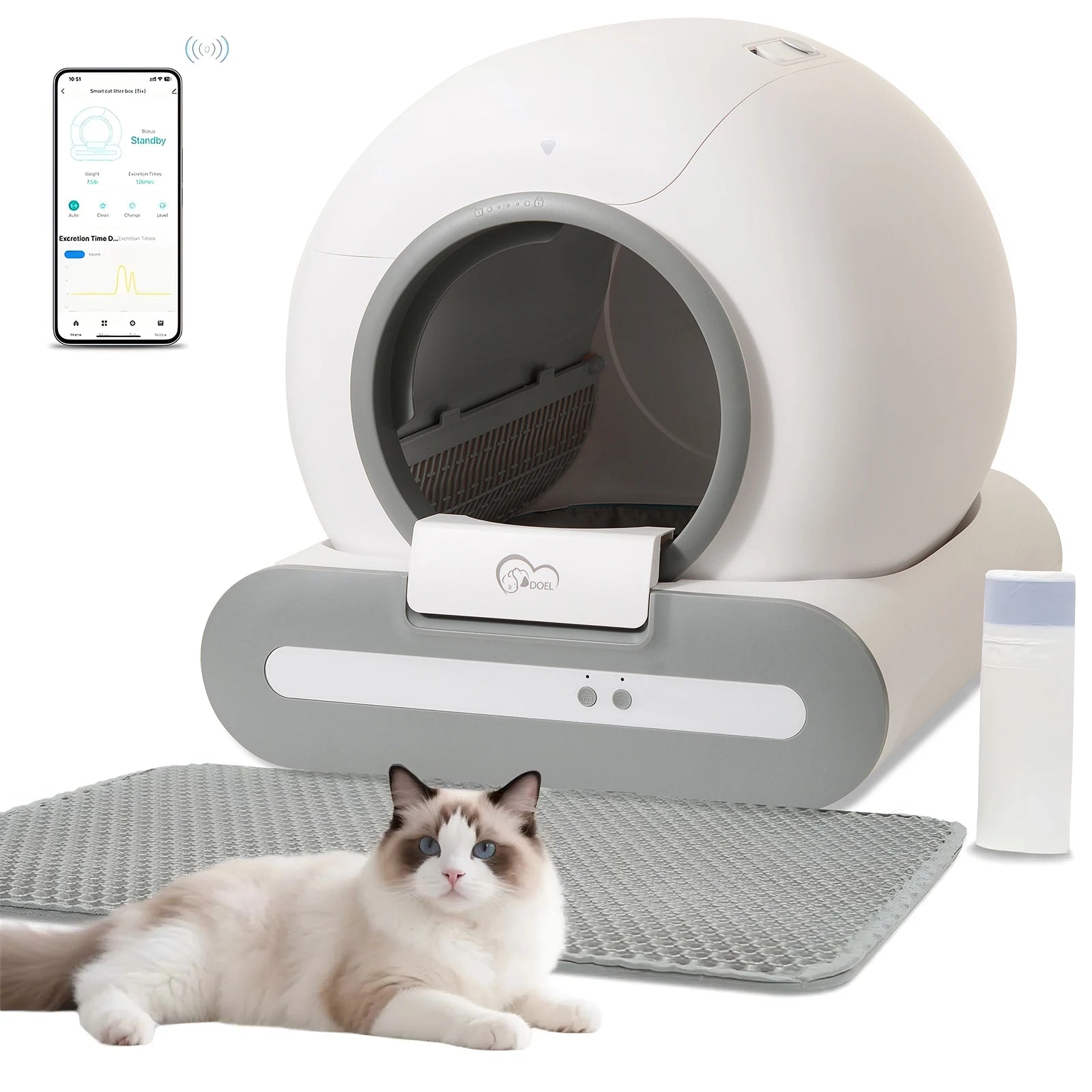 2.4G WiFi Self-Cleaning Cat Litter Box