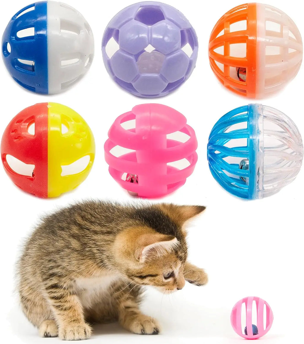 12PCS Plastic Cat Toys with Bell