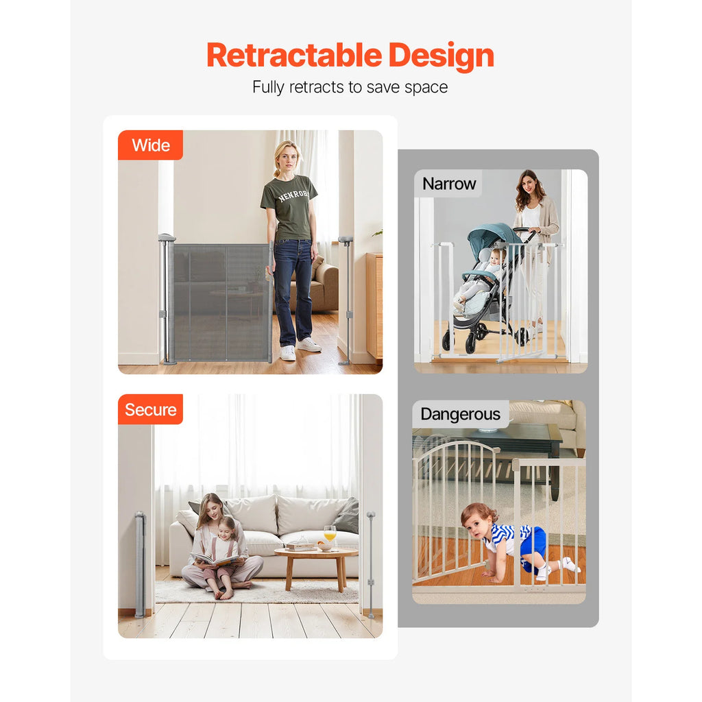 34in Tall  Retractable Baby Gate