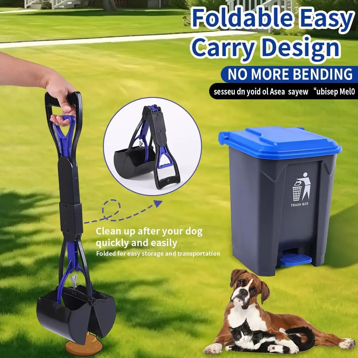 2 Pack  Pooper Scooper with Trash Can