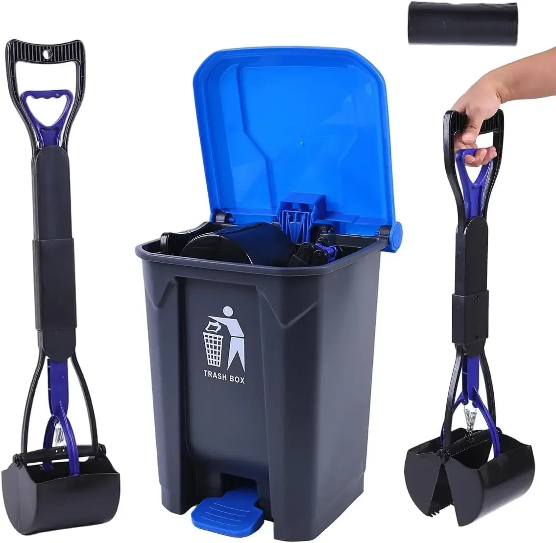2 Pack  Pooper Scooper with Trash Can