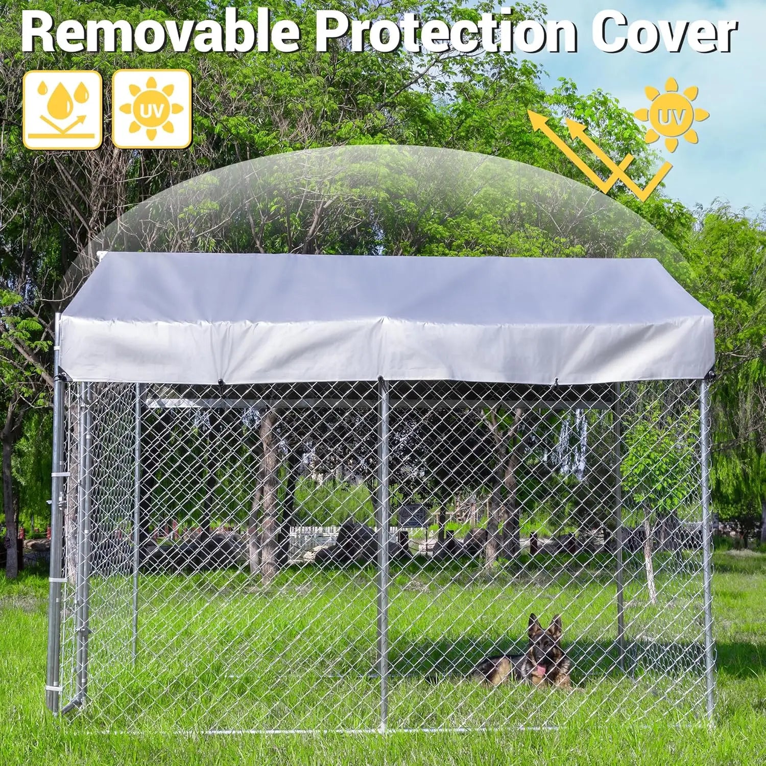 Large Galvanized Dog Kennel