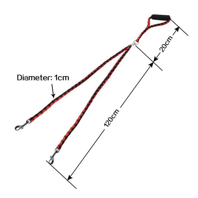 Adjustable Double Dog Leash with EVA Foam Handle