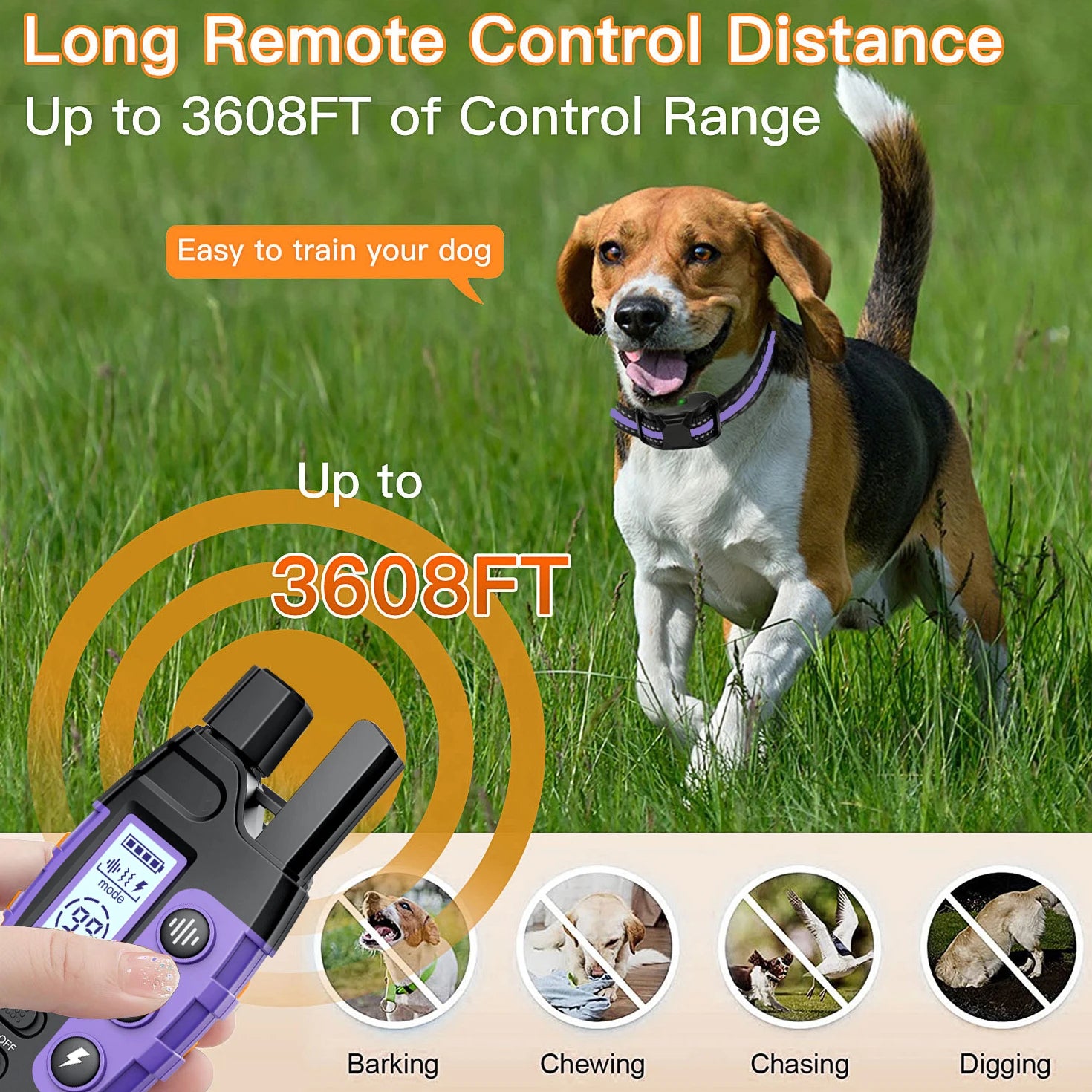 Waterproof  Dog Training Collar With Remote