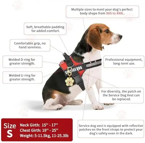 Service Dog Vest & Harness Kit with ID Cards