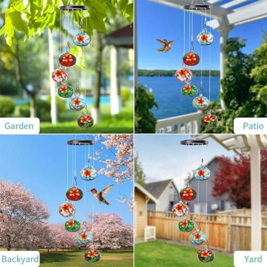 Hand Blown Glass Hummingbird Feeder