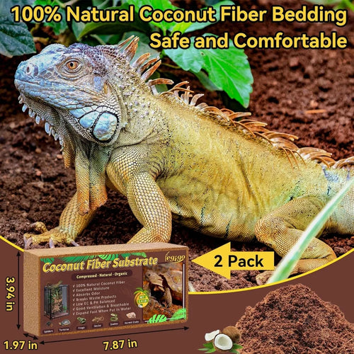 100% Organic  Compressed Substrate for Reptiles, (2 Pack)