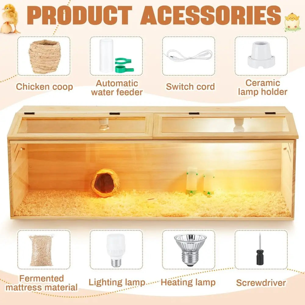 47 x 16 x 16 in Brooder Box for Chicken Quails