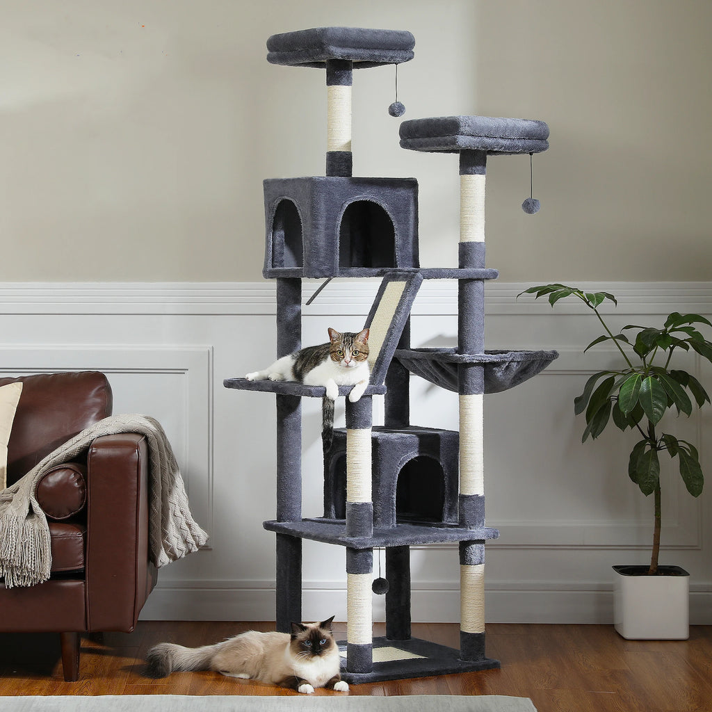 Multi-Level Plush Cat Condo