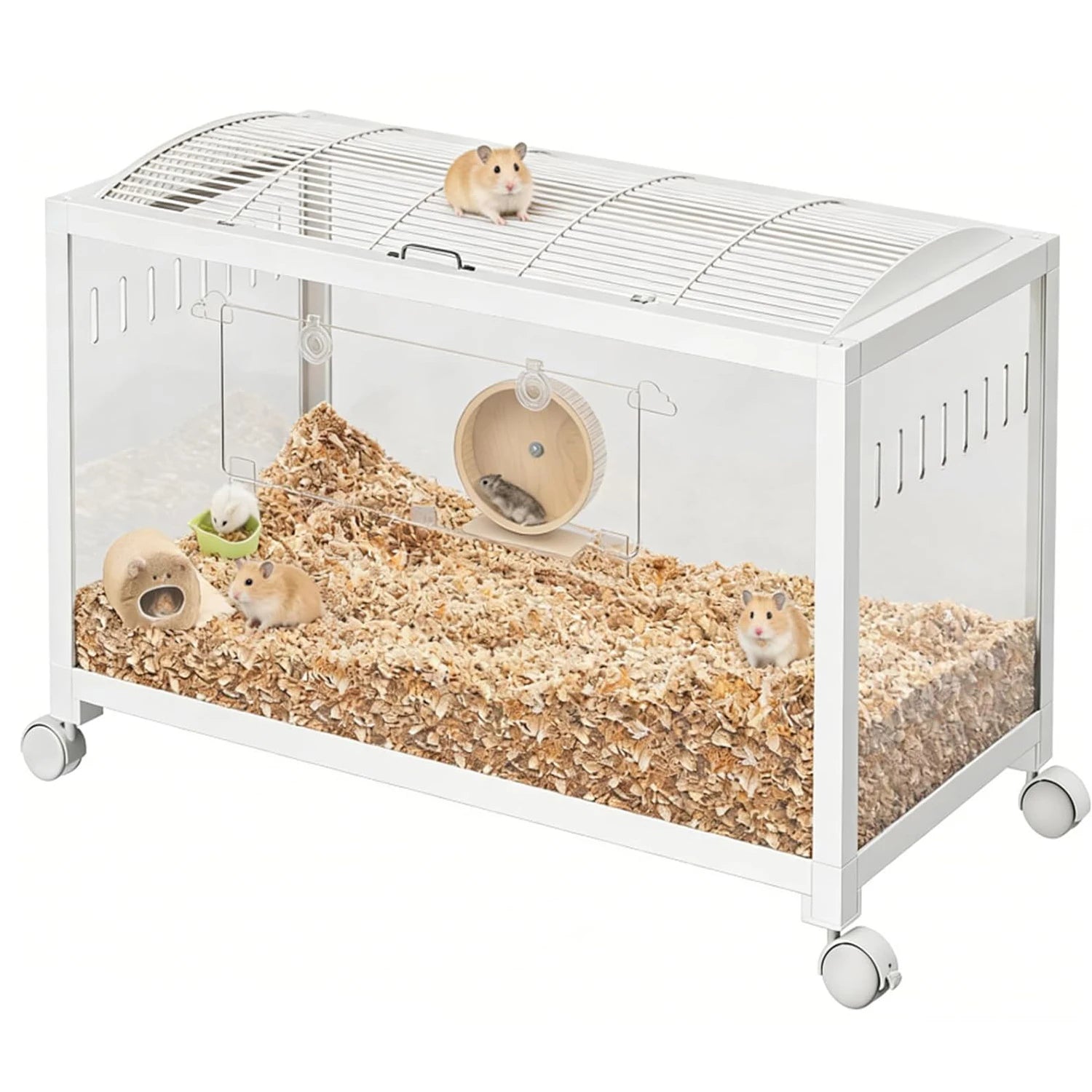 Metal & Acrylic Hamster Cage with Wheels