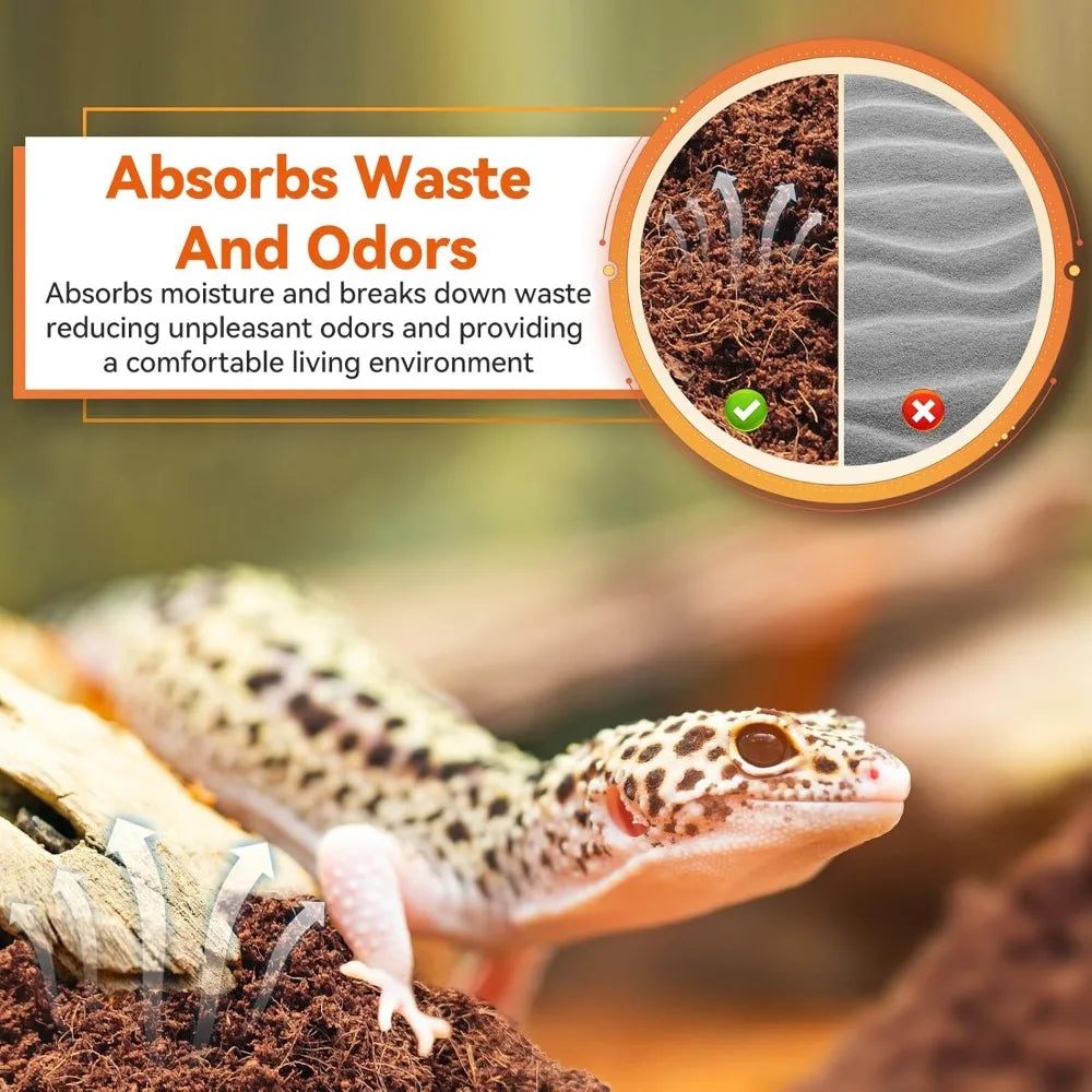 100% Organic  Compressed Substrate for Reptiles, (2 Pack)