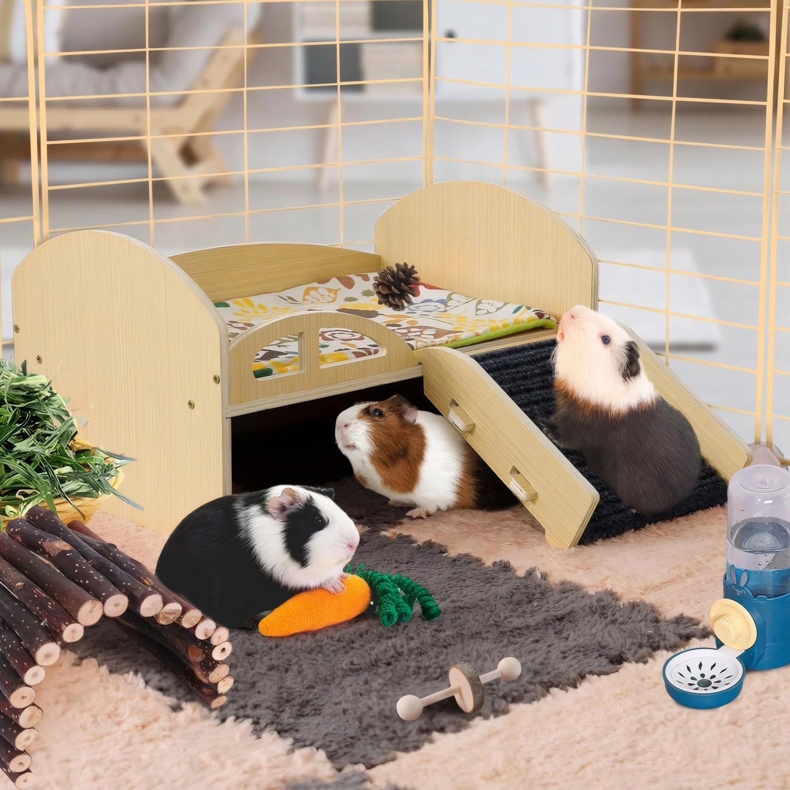 Pet Toy Bed with Stable Stairs