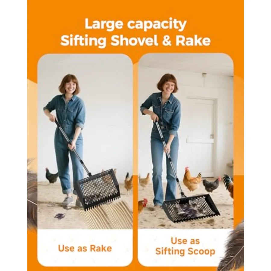 Large 2-in-1 Chicken Poop Scooper