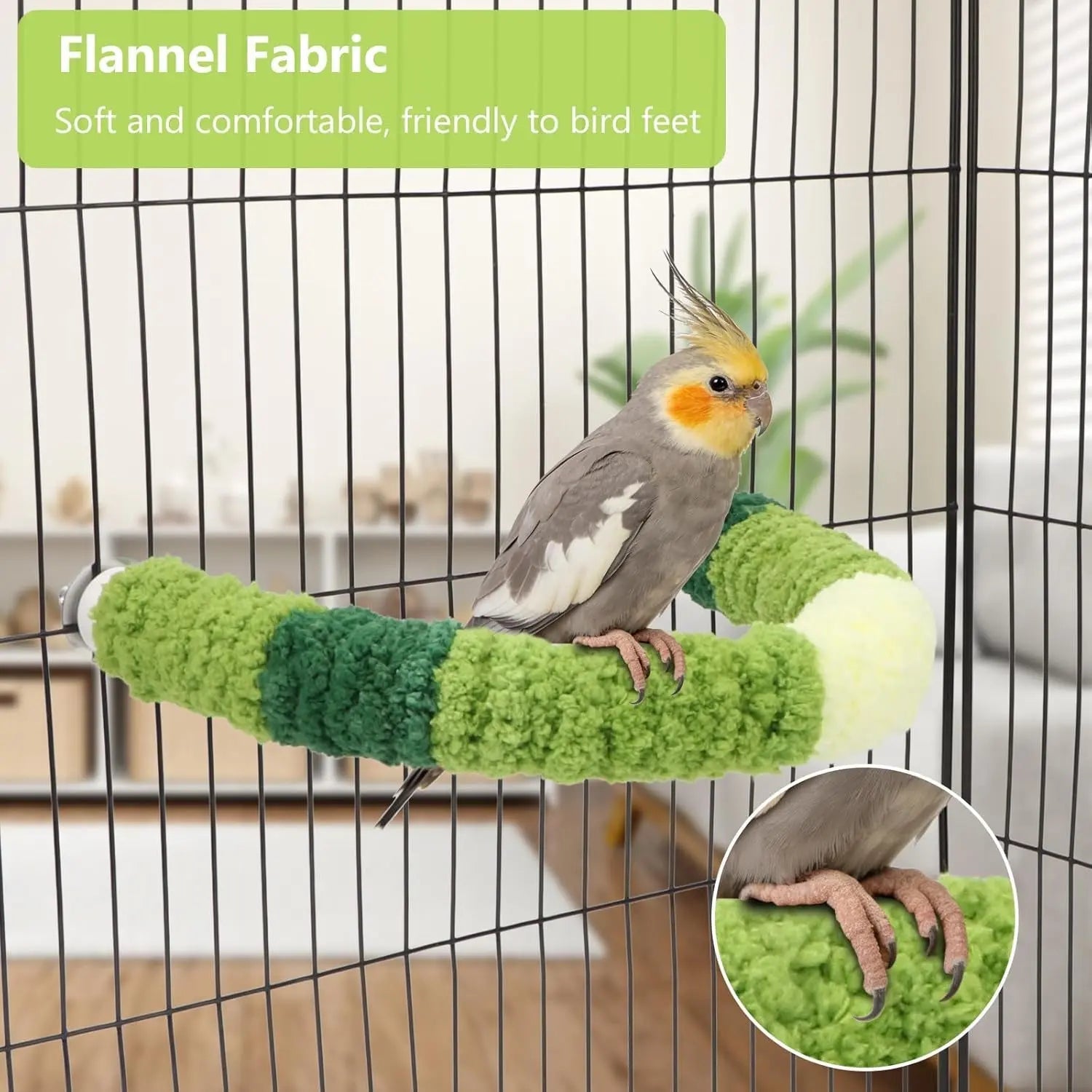 Cozy Plush Perch for Bird Cage