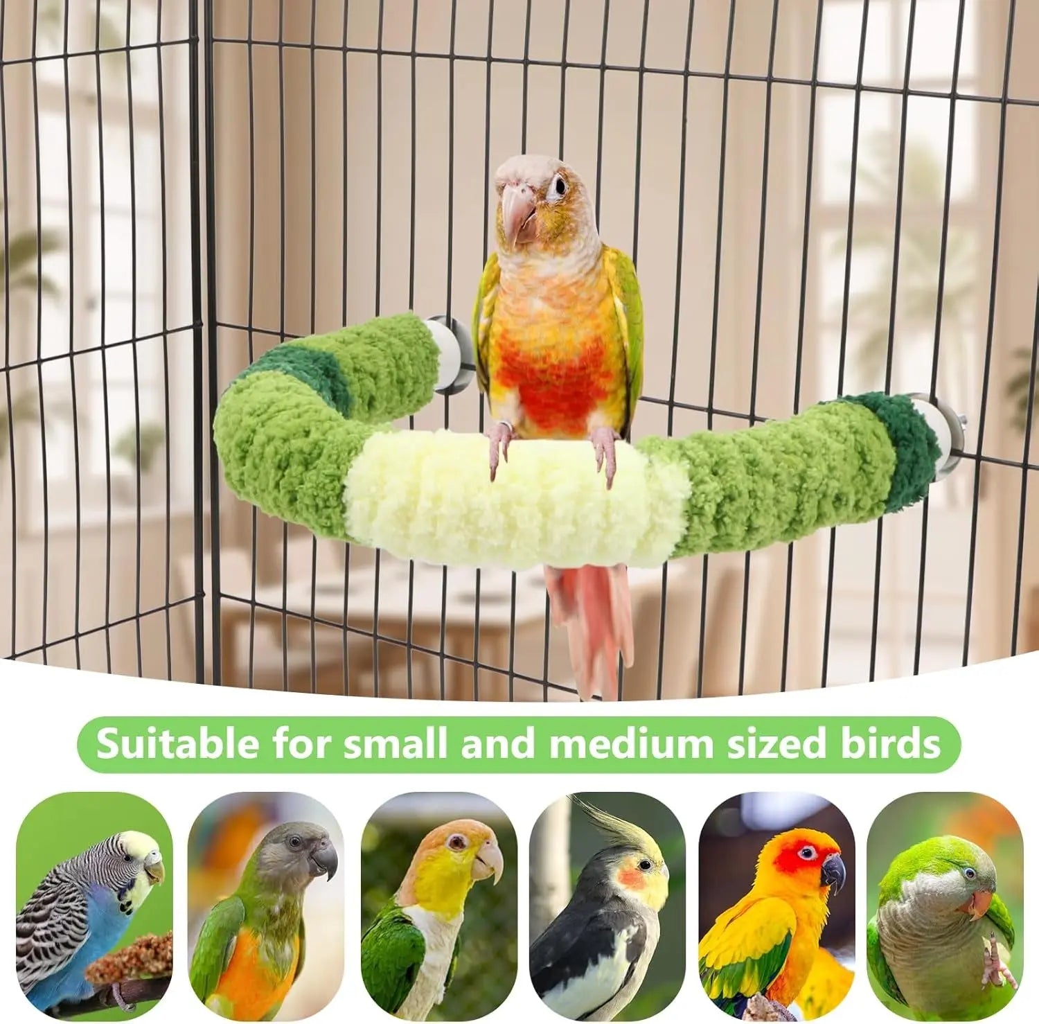 Cozy Plush Perch for Bird Cage