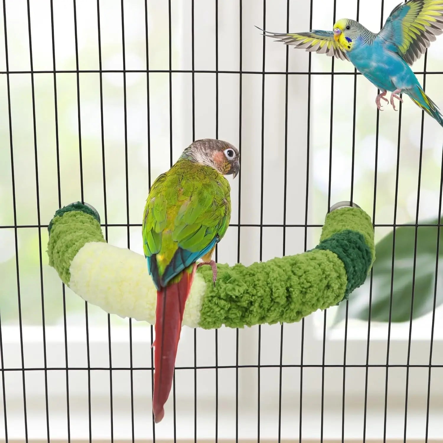 Cozy Plush Perch for Bird Cage