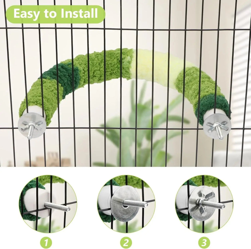 Cozy Plush Perch for Bird Cage