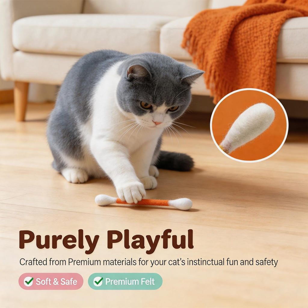 6Pack Cotton Swabs Cat Toys With Catnip