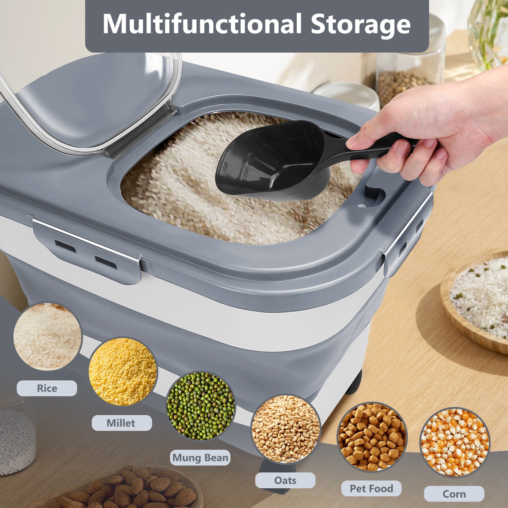 Dog / Cat Food Containers with Wheels