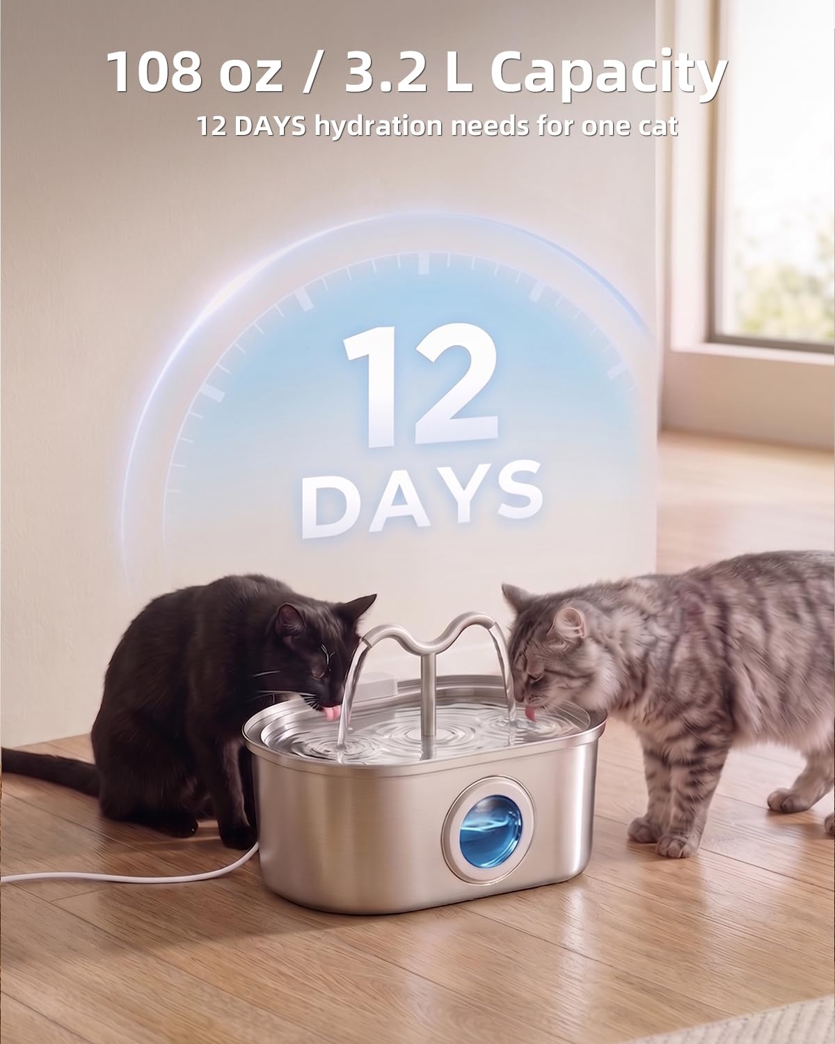 Stainless Steel Cat Water Fountain