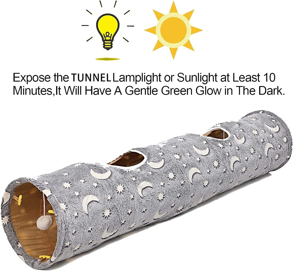 Collapsible Cat Tunnel Tube with Plush Ball Toys
