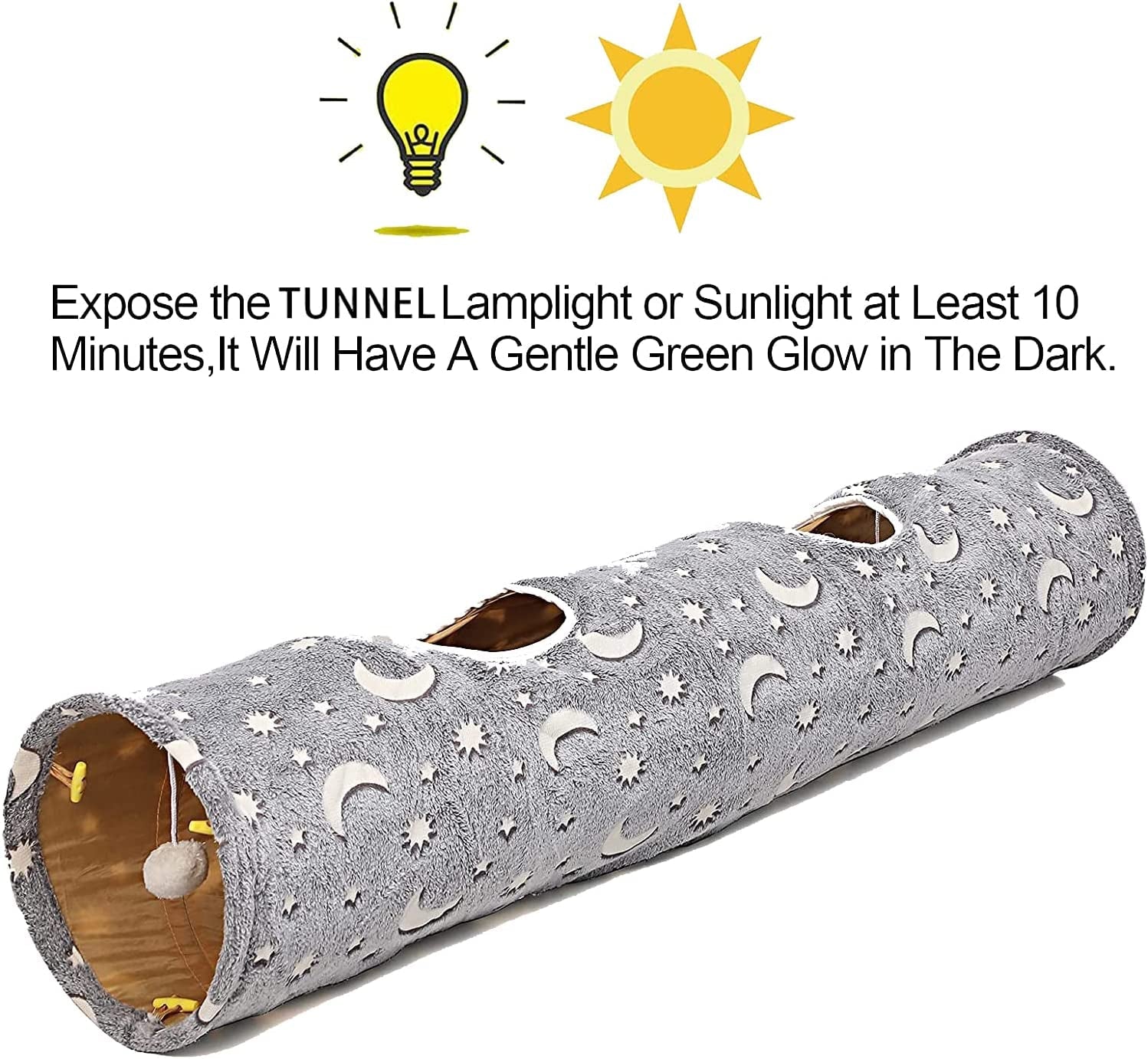 Collapsible Cat Tunnel Tube with Plush Ball Toys