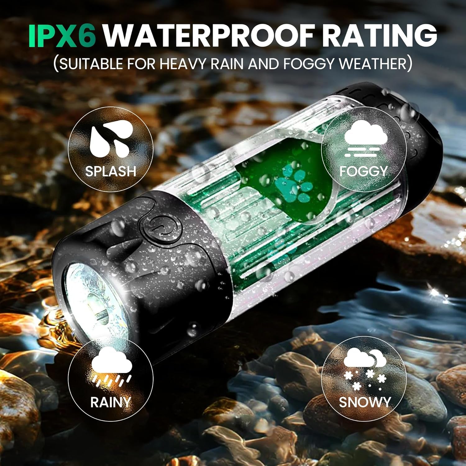 Poop Bag Dispenser with  Rechargeable LED Flashlight/ 45 Bags incl