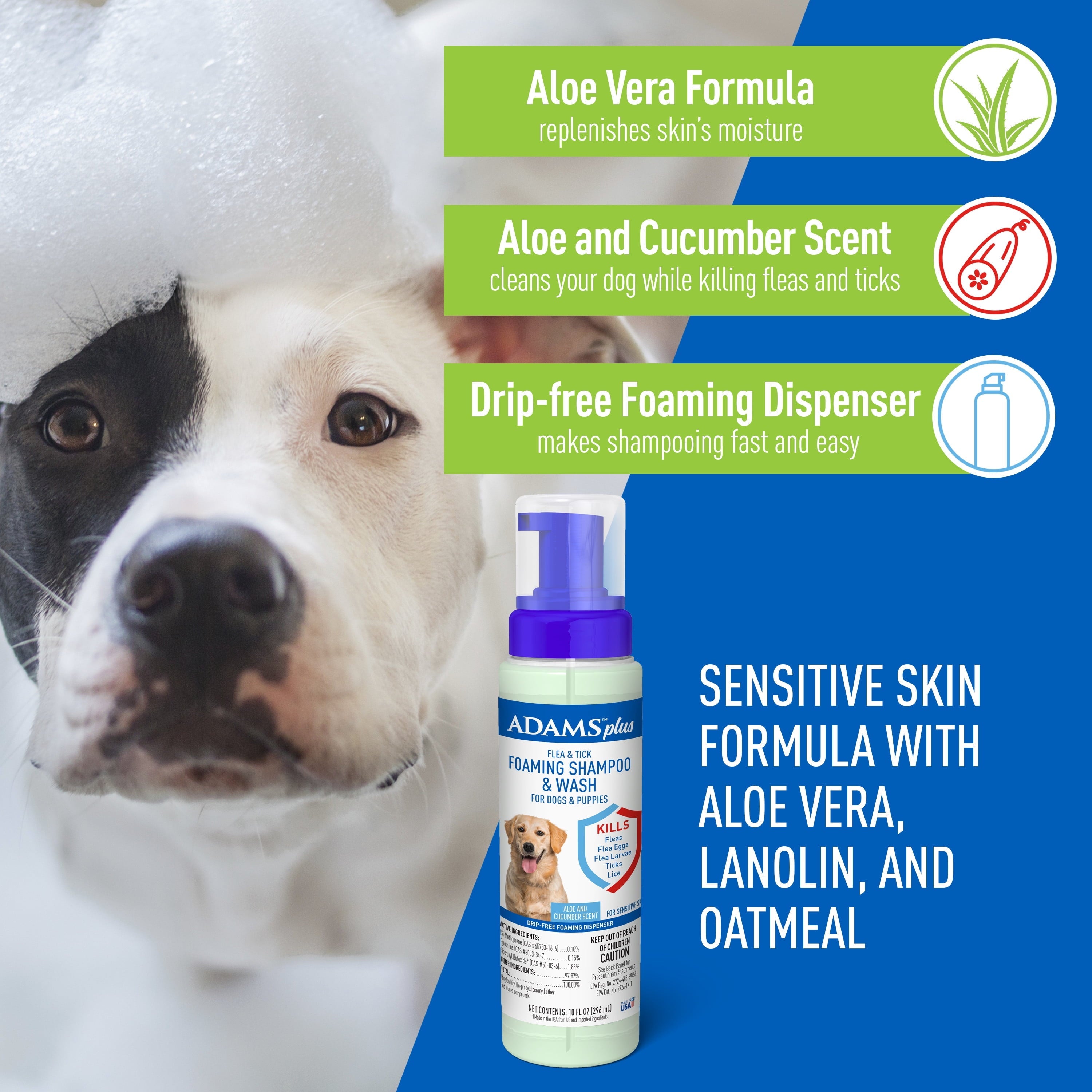 ADAMS Plus Flea & Tick Foaming Shampoo & Wash - 2 Pack