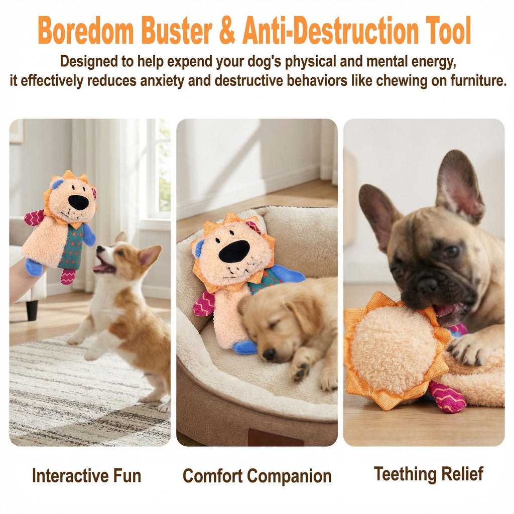 Crinkle Paper Dog Toy With Dual Squeakers