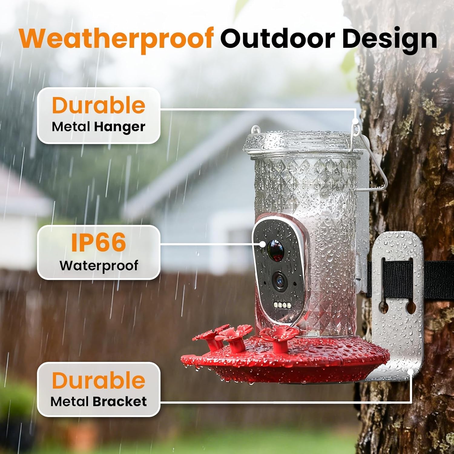 Solar Hummingbird Feeder with Camera