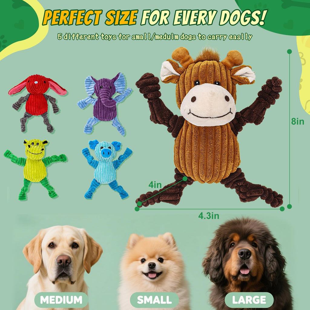 5 Pack Squeaky Dog Toys