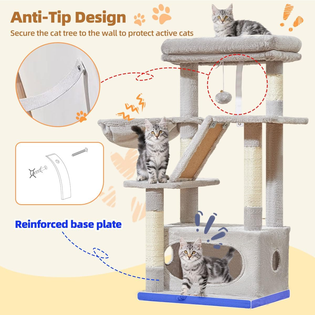 38-Inch Cat Tree for Cats | Kittens