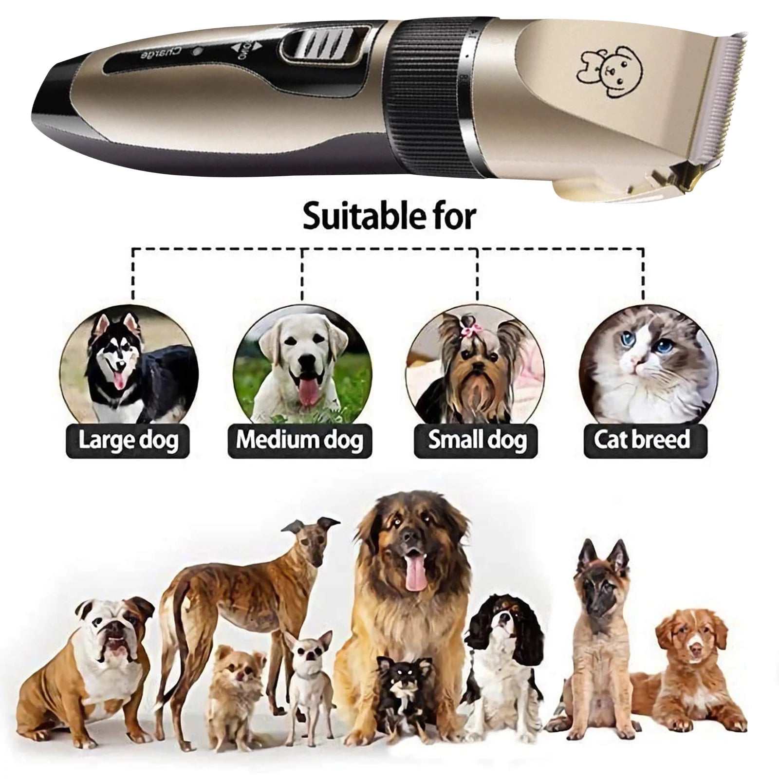Rechargeable Low Noise Dog Clippers