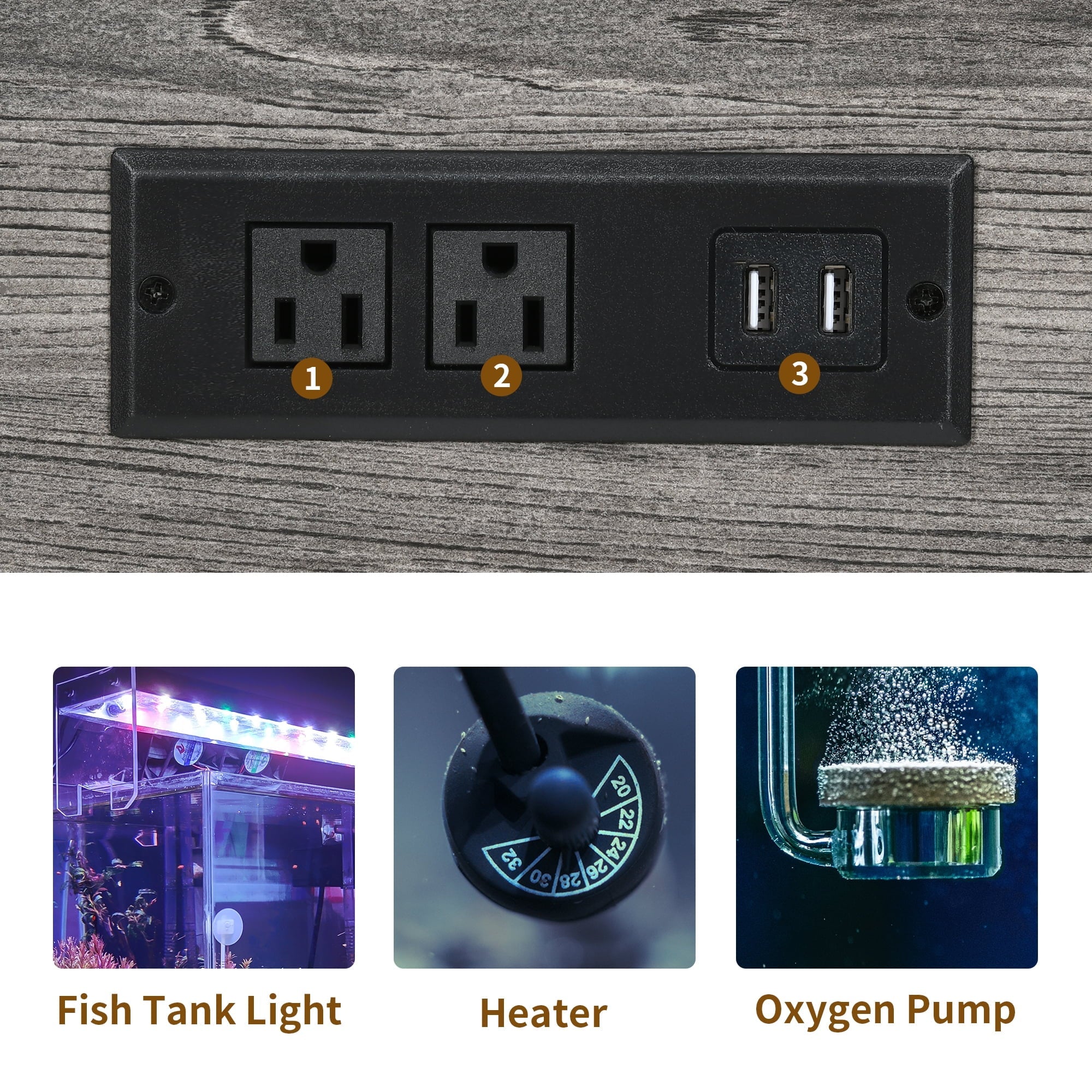 Fish Tank Stand w/ Power Outlets