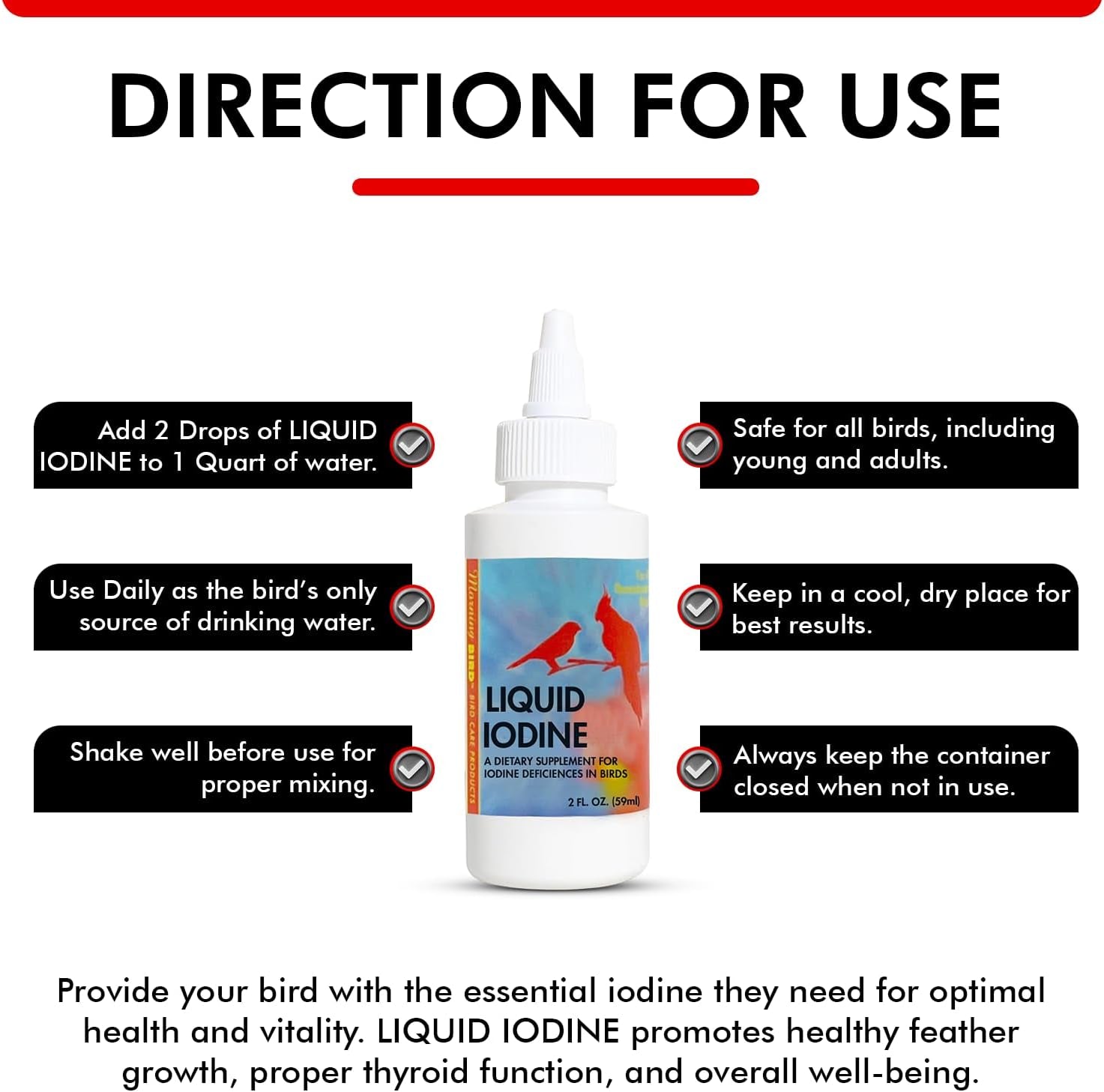 Liquid Iodine Supplement for Birds
