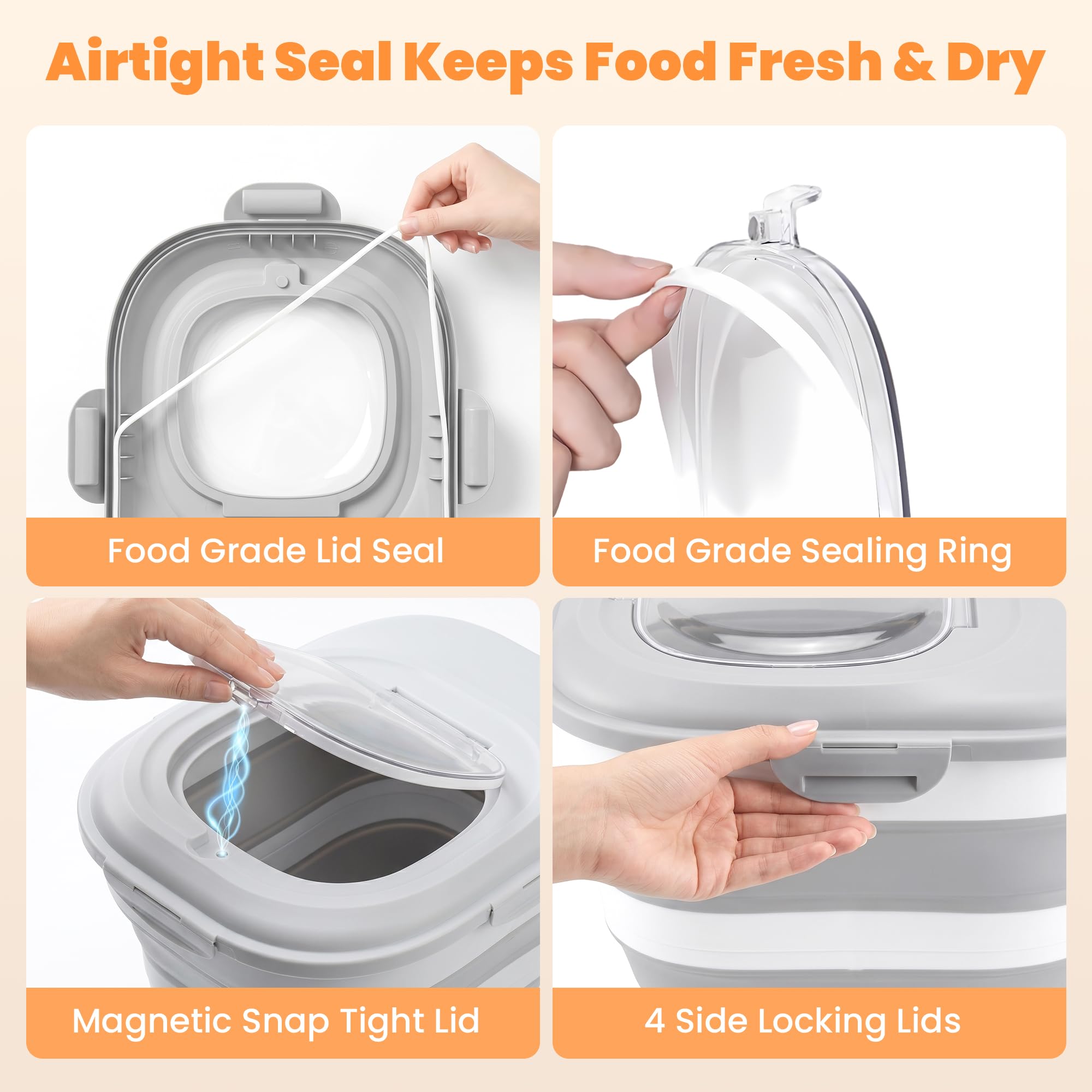 Collapsible Pet Food Storage Container
