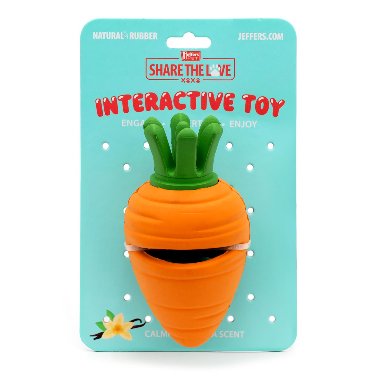 Jeffers Carrot Natural Rubber Treat Dispensing Dog Chew Toy