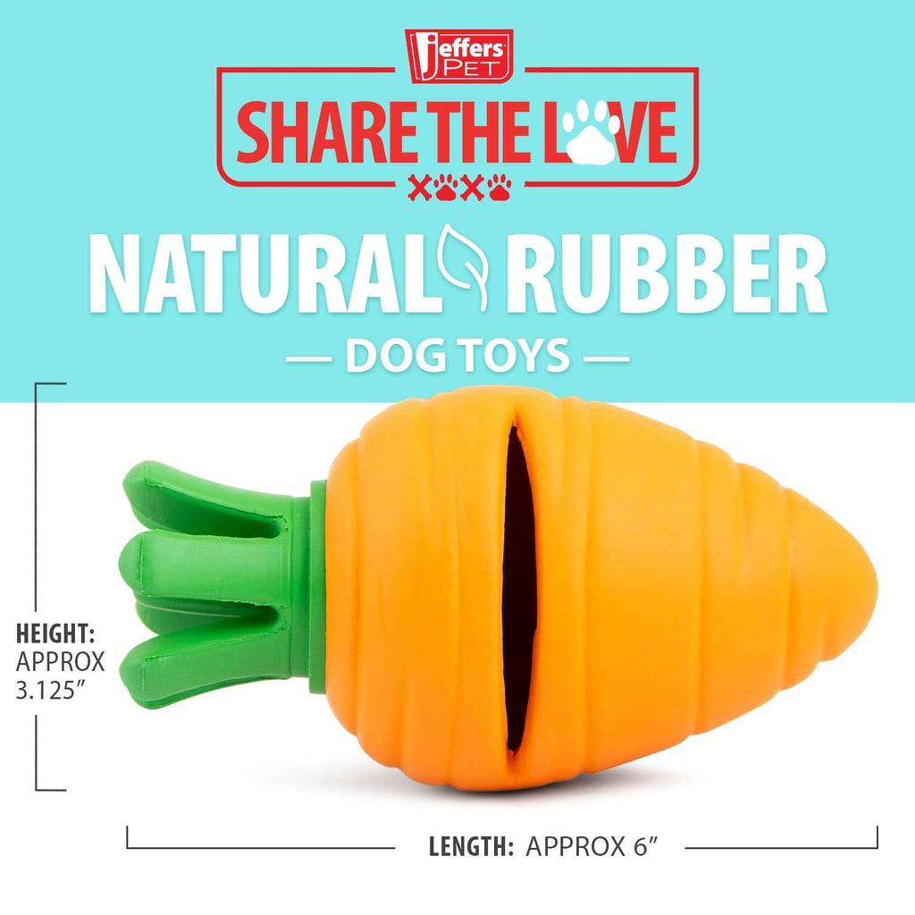 Jeffers Carrot Natural Rubber Treat Dispensing Dog Chew Toy